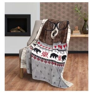 Cozy Christmas bear print blanket 50 by 60